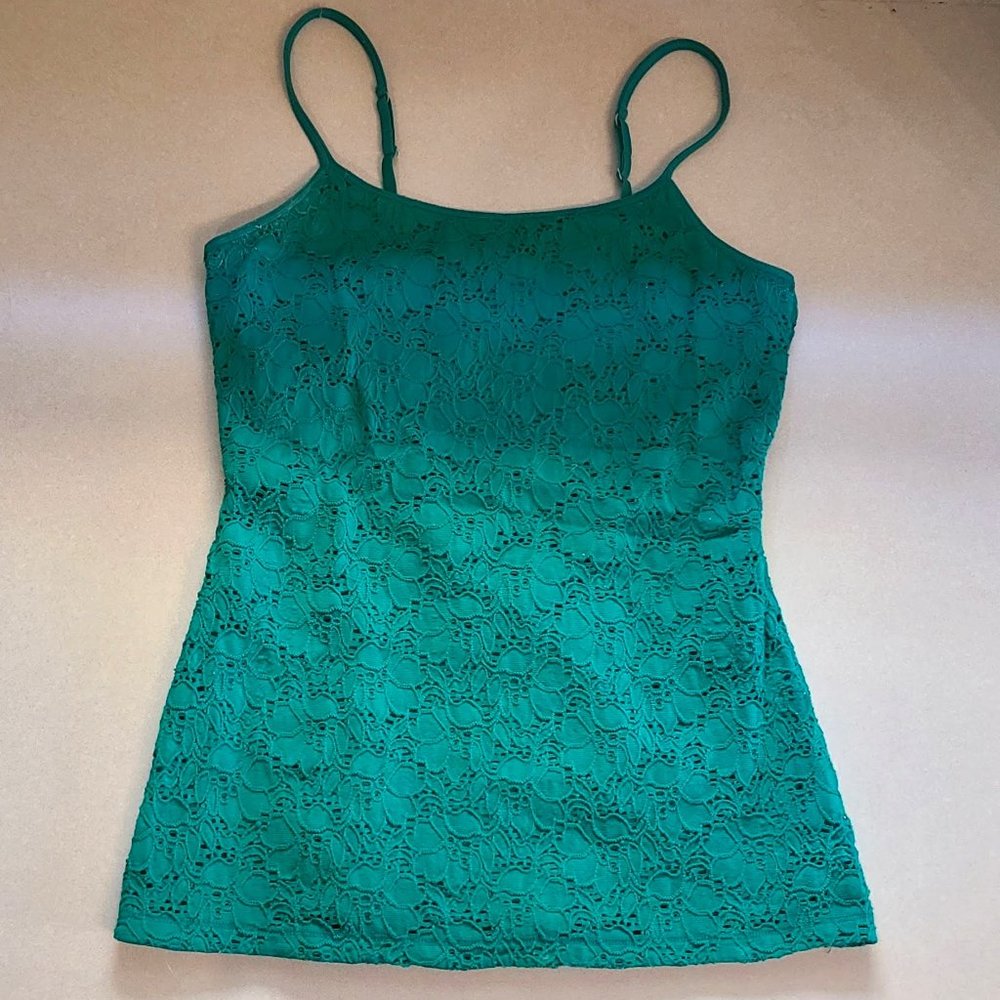 ⭐️3/$12⭐️ Green Lace Camisole, Express
